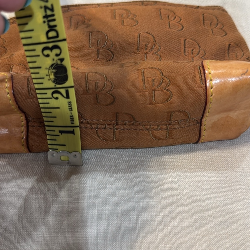 Dooney & Bourke Brown Leather and Fabric Cosmetic Bag - Picture 6 of 6